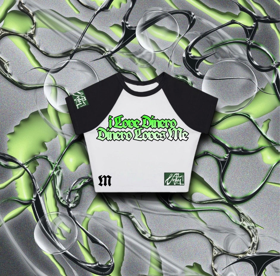 dinero loves me crop tee